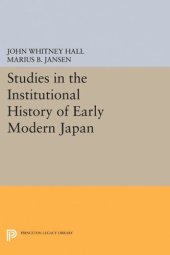 book Studies in the Institutional History of Early Modern Japan