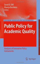 book Public Policy for Academic Quality: Analyses of Innovative Policy Instruments 