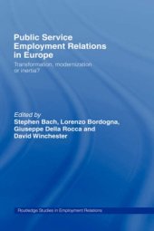 book Public Service Employment Relations in Europe: Transformation, Modernization or Inertia? 