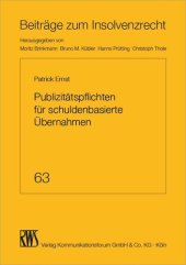 book Publizitätspflichten für schuldenbasierte Übernahmen