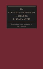 book The "Coutumes de Beauvaisis" of Philippe de Beaumanoir