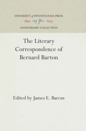 book The Literary Correspondence of Bernard Barton