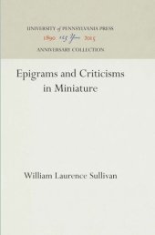 book Epigrams and Criticisms in Miniature