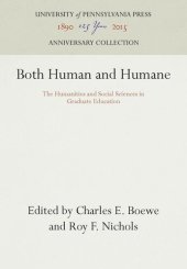 book Both Human and Humane: The Humanities and Social Sciences in Graduate Education