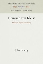 book Heinrich von Kleist: A Study in Tragedy and Anxiety