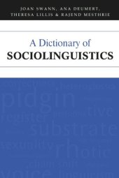 book A Dictionary of Sociolinguistics