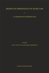 book Rights of Personality in Scots Law: A Comparative Perspective