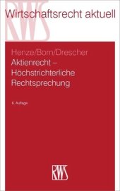 book Aktienrecht – Höchstrichterliche Rechtsprechung