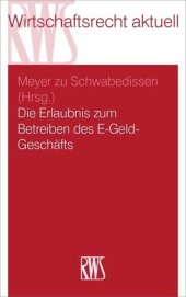 book Die Erlaubnis zum Betreiben des E-Geld-Geschäfts