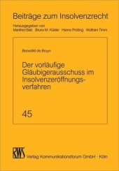 book Der vorläufige Gläubigerausschuss im Insolvenzeröffnungsverfahren