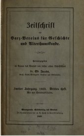 book Zeitschrift des Harz-Vereins für Geschichte und Alterthumskunde