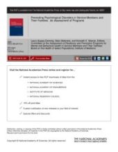 book Preventing Psychological Disorders in Service Members and Their Families: An Assessment of Programs