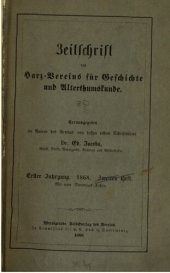 book Zeitschrift des Harz-Vereins für Geschichte und Alterthumskunde