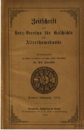 book Zeitschrift des Harz-Vereins für Geschichte und Alterthumskunde