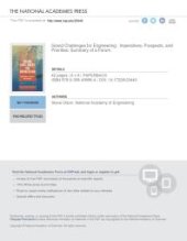 book Grand Challenges for Engineering: Imperatives, Prospects, and Priorities: Summary of a Forum