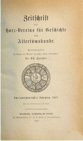 book Zeitschrift des Harz-Vereins für Geschichte und Alterthumskunde