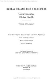 book Global Health Risk Framework: Governance for Global Health: Workshop Summary