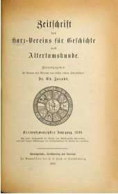 book Zeitschrift des Harz-Vereins für Geschichte und Alterthumskunde