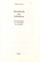 book Metaphysik des Schwebens. Untersuchungen zur Geschichte der Ästhetik