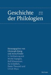 book Geschichte der Philologien, Nr. 61/62 (2022)