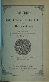 book Zeitschrift des Harz-Vereins für Geschichte und Alterthumskunde