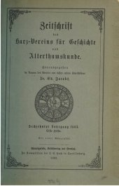 book Zeitschrift des Harz-Vereins für Geschichte und Alterthumskunde