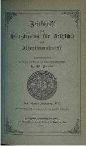 book Zeitschrift des Harz-Vereins für Geschichte und Alterthumskunde