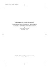 book Measuring Scale Economies in a Heterogeneous Industry: the Case of European Settlement Institutions