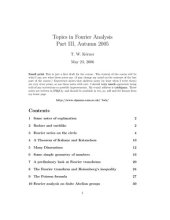 book Topics in Fourier Analysis