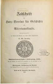 book Zeitschrift des Harz-Vereins für Geschichte und Alterthumskunde