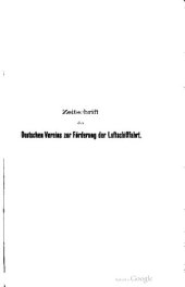 book Zeitschrift des Deutschen Vereins zur Förderung der Luftschifffahrt