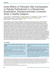 book Acute Effects of Psilocybin After Escitalopram or Placebo Pretreatment in a Randomized, Double-Blind, Placebo-Controlled, Crossover Study in Healthy Subjects