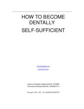 book How to Become Dentally Self-Sufficient