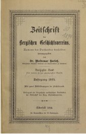 book Zeitschrift des Bergischen Geschichtsvereins