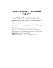 book Cocycles de groupe pour GLn et arrangements d’hyperplans