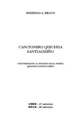 book Cancionero quichua santiagueño. Contribución al estudio de la poesía quichua santiagueña (Quechua, Santiago del Estero) [1956]