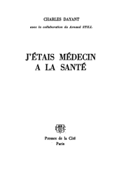 book J'étais médecin à la Santé