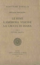 book Le Rime, l'Amorosa visione, la Caccia di Diana