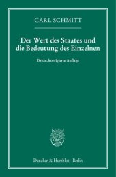 book Der Wert des Staates und die Bedeutung des Einzelnen