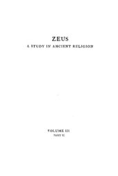 book Zeus - A Study in Ancient Religion - Vol III Part II