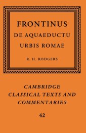 book Frontinus: De Aquaeductu Urbis Romae