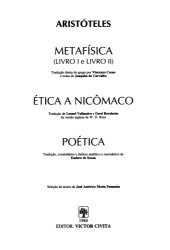 book Metafisica (Livro I e livro II). Ética a Nicômaco. Poética