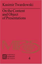 book On the Content and Object of Presentations: A Psychological Investigation