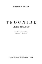 book Teognide: libro secondo