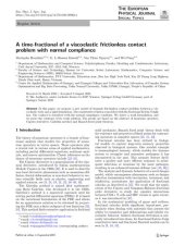 book A time-fractional of a viscoelastic frictionless contact problem with normal compliance