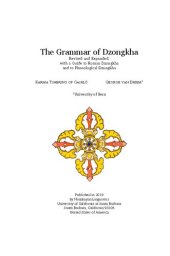 book The Grammar of Dzongkha