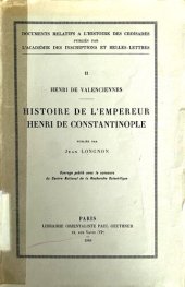 book Histoire de l'empereur Henri de Constantinople