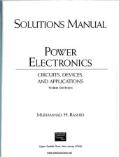 book POWER ELETRONICS CIRCUITS, DEVICES, AND APPLICATIONS SOLUTIONS MANUAL