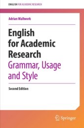 book English for Academic Research: Grammar, Usage and Style