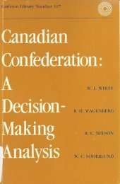 book Canadian Confederation: A Decision-Making Analysis